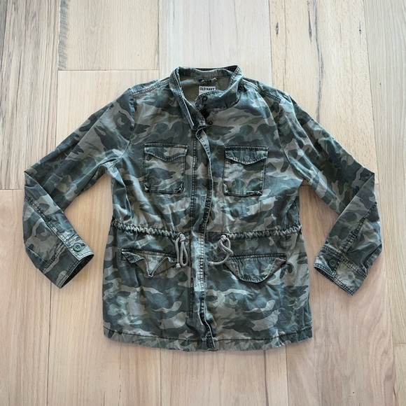 Old Navy Camouflage Long Sleeve Zip Up Jacket Size Large - Picture 1 of 4